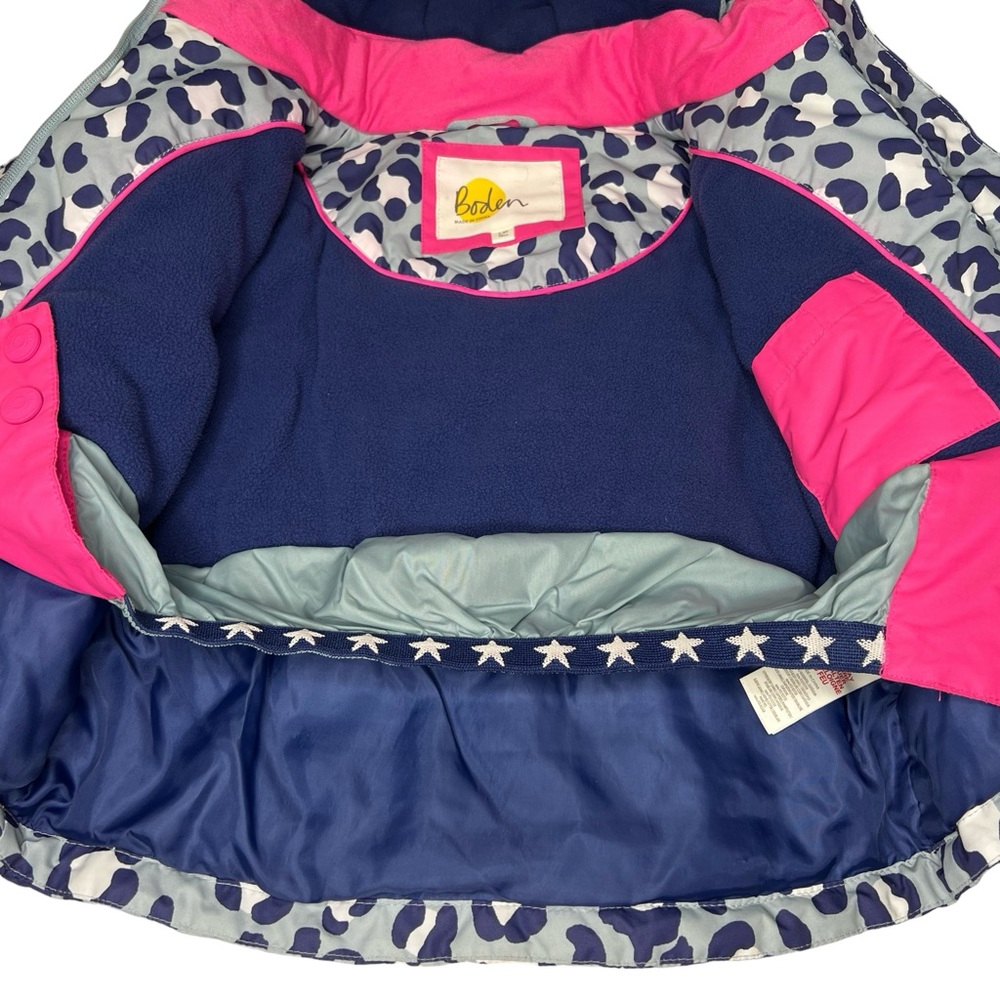 Mini Boden Toddler Girls All Weather Snow Ski Jacket size 2-3Y Leopard Lined - Picture 10 of 11